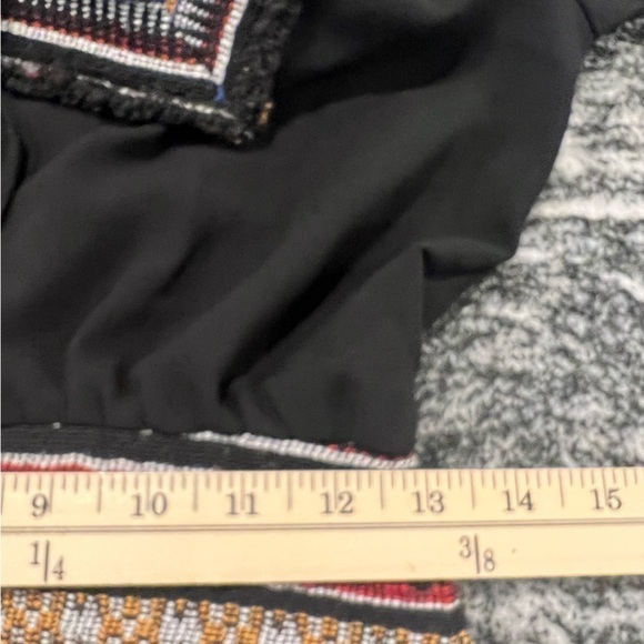 Re-Named Two Textures, Black with Colorful Skirt Long Sleeve Mini Dress - Picture 7 of 15